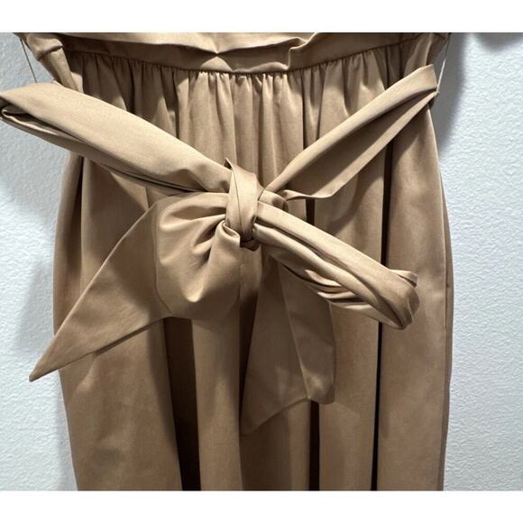 Elie Tahari Dress Women’s Size 2 Topaz Midi Off The Shoulder Belted Rattan - Picture 4 of 12